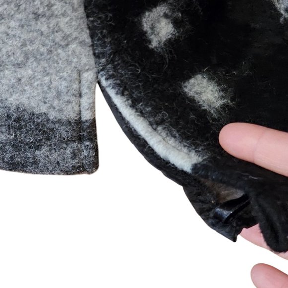 Womens Sz Medium Gray Wool‎ Blend Jacket Poland Lagenlook Patchwork Mixed Print - Picture 8 of 14